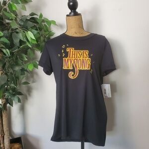 NEW Lularoe LIV "This Is My Song" Black Tshirt Womens Size Medium Musical*